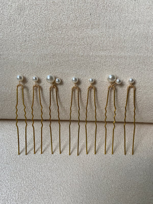 CASPIA | SET OF 7 PEARL HAIR PINS