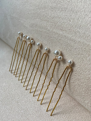 CASPIA | SET OF 7 PEARL HAIR PINS