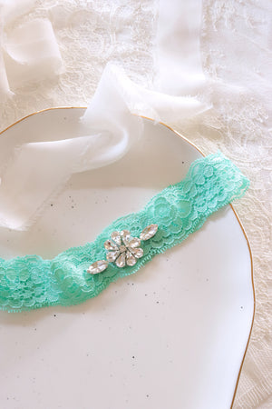 TORQUAY | MINT SINGLE CRYSTAL GARTER