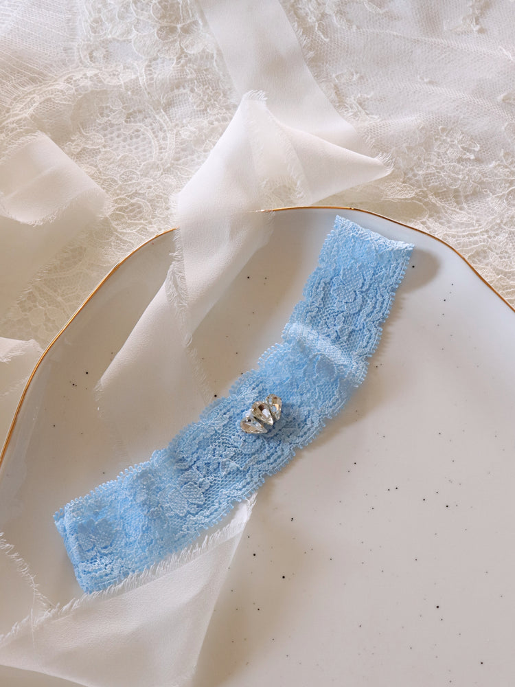 BAYLEY | BLUE SINGLE CRYSTAL GARTER