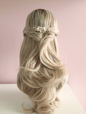 JASMINE BRIDAL COMB | Floral & Vine Bridal Hair Comb with Crystals & Pearls