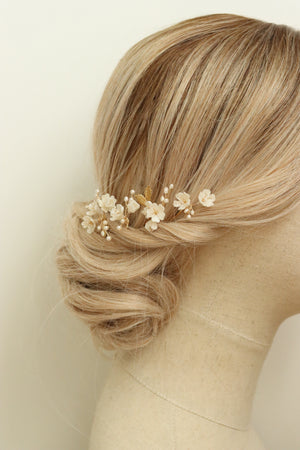 LAURA  | Wedding hair pins with flowers, Delicate floral bridal hair pins