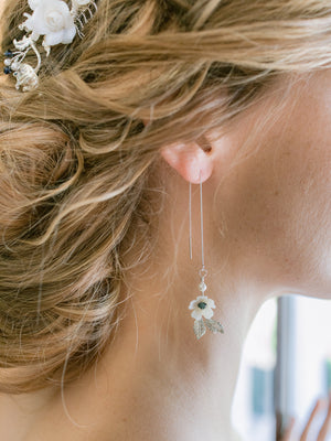 Blue bridal drop earrings in silver, gold or rose gold